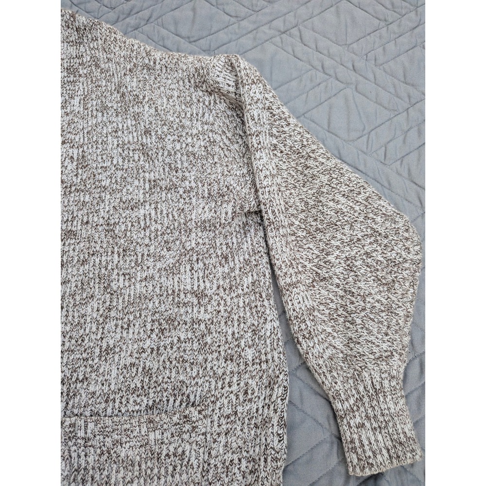 A New Day Beige Marled Knit Cardigan Sweater Women Medium Open Front - Picture 4 of 4